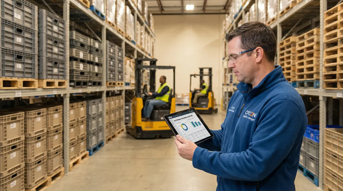 Gestão de embalagens retornáveis em logística industrial