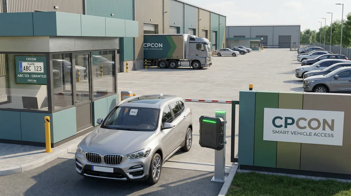 Veículos entrando em portaria com identificação RFID