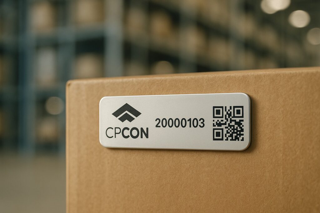 etiqueta rfid fixada na caixa dentro de um armazém