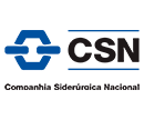Logotipo da CSN, cliente do Sistema de Localização Física de Ativos em Tempo Real(RTLS)